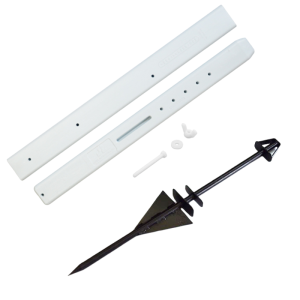 Ensemble poteau blanc en plastique 36″ et ancrage